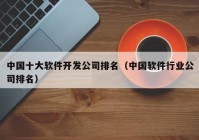 中国十大软件开发公司排名（中国软件行业公司排名）