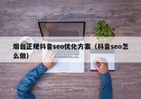 烟台正规抖音seo优化方案（抖音seo怎么做）