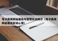 电子商务网站建设与管理实训简介（电子商务网站建设实训心得）