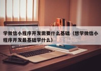 学微信小程序开发需要什么基础（想学微信小程序开发最基础学什么）