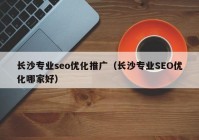 长沙专业seo优化推广（长沙专业SEO优化哪家好）