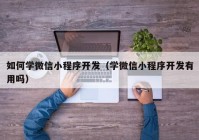 如何学微信小程序开发（学微信小程序开发有用吗）