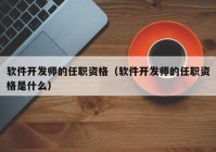 软件开发师的任职资格（软件开发师的任职资格是什么）